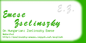 emese zselinszky business card